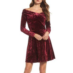 Chelsea28 Off-the-Shoulder Velour Cocktail Dress M